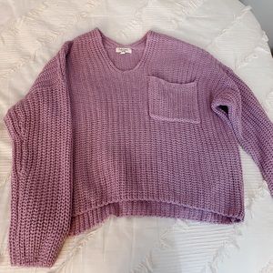 chunky lilac knit sweater